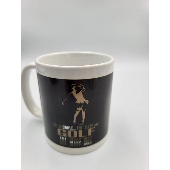 Golf Mug Gift For Golfers Golf Coffee Mug "Life Is Simple Eat Sleep And Golf" - Picture 2 of 8